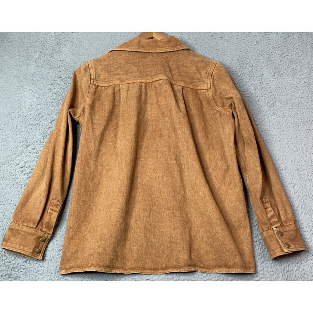Forever That Girl Anthropologie Shirt Womens Small Ochre Washed Pullover V Neck - Picture 5 of 9